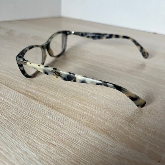 Prada VPR15P ROK-1O1 Eyeglasses Black Tortoise Cream PARTS ONLY 53-16-135 - Picture 7 of 10